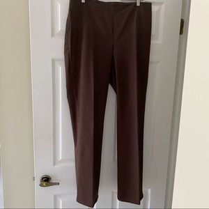 Soft Surroundings Brown Pants Elastic Waist Pull up Straight Leg Size Large